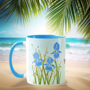 Tasse Combo Iris Bleus avec Texte