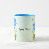 Tasse Combo Iris Bleus avec Texte (Centre)