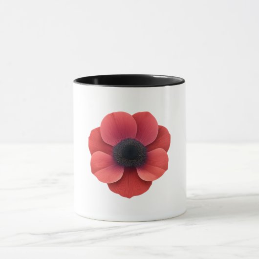 Tasse combo noir - Fleur d'anémone (Centre)