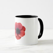 Tasse combo noir - Fleur d'anémone (Devant droit)