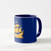 Tasse combo noire avec drapeau de la ville de Québ (Devant droit)