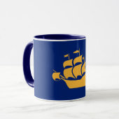 Tasse combo noire avec drapeau de la ville de Québ (Devant gauche)