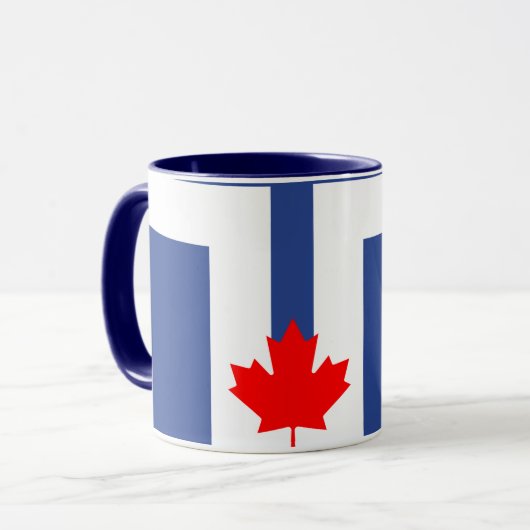 Tasse combo noire avec drapeau de Toronto, Canada (Devant gauche)