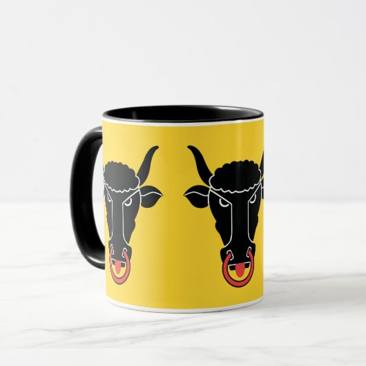 Tasse combo noire avec drapeau d'Uri, Suisse (Devant gauche)