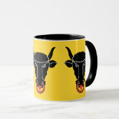 Tasse combo noire avec drapeau d'Uri, Suisse (Devant droit)