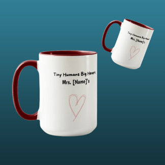 Tasse Combo Personnalisée Grand Cœur Enseignant de