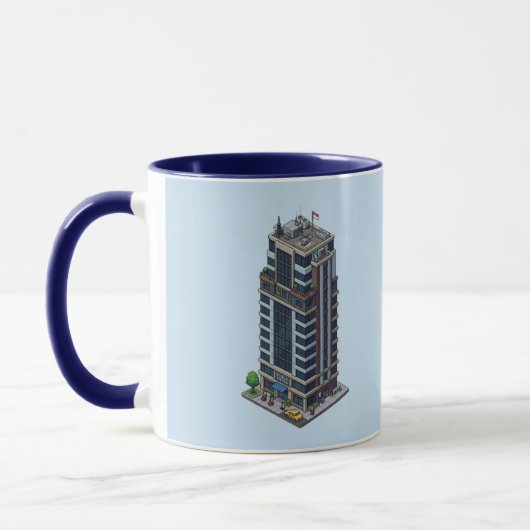 Tasse Combo Pixel Hotel Tower Bleu Nuit (Gauche)