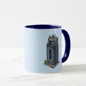 Tasse Combo Pixel Hotel Tower Bleu Nuit (Devant droit)