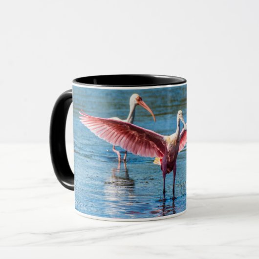 Tasse Combo Roseate Spoonbill Noir 330 ml (Devant gauche)
