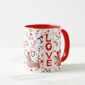 Tasse Combo Rouge Design Amour Saint-Valentin Chie (Devant droit)
