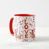 Tasse Combo Rouge Design Amour Saint-Valentin Chie (Devant gauche)