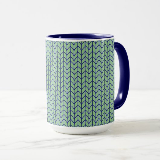Tasse Combo Tricot Bleu Vert Navy (Devant droit)