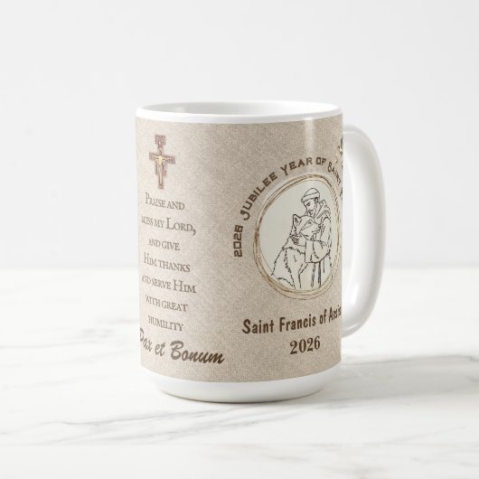 Tasse commémorative de l'Année de Saint François (Devant droit)