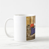 Tasse comportant la boîte de chat et de fleur (Gauche)