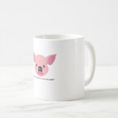 Tasse conceptuelle drôle de café avec un cochon (Devant droit)