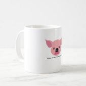 Tasse conceptuelle drôle de café avec un cochon (Devant gauche)