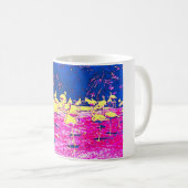 Tasse conçue avec un flamant rose coloré (Devant droit)