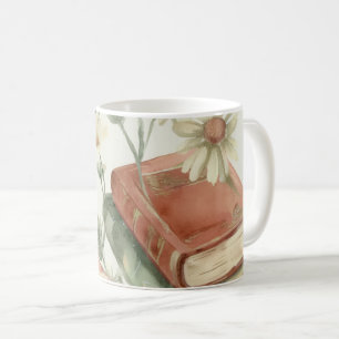 Tasse Cottagecore Livre et Fleur de Marguerite