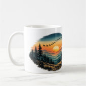 Tasse Coucher de soleil Forêt Rétro | Coucher de s (Gauche)