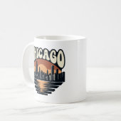 Tasse Coucher de soleil Rétro Chicago | Art de la  (Devant gauche)