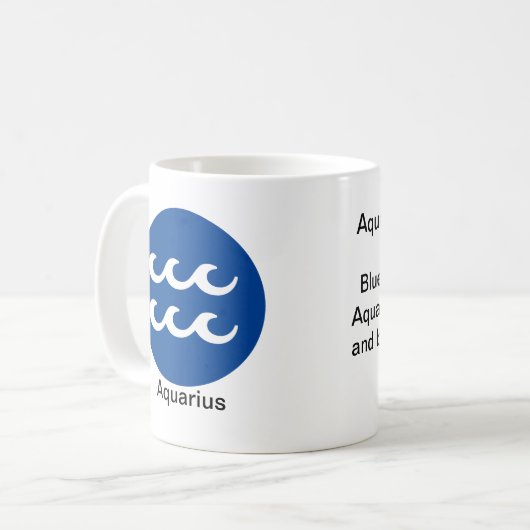 Tasse - Couleur du zodiaque pour Verseau (Devant gauche)