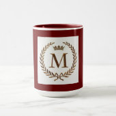 Tasse couleur marron avec monogramme (Centre)