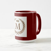 Tasse couleur marron avec monogramme (Devant droit)