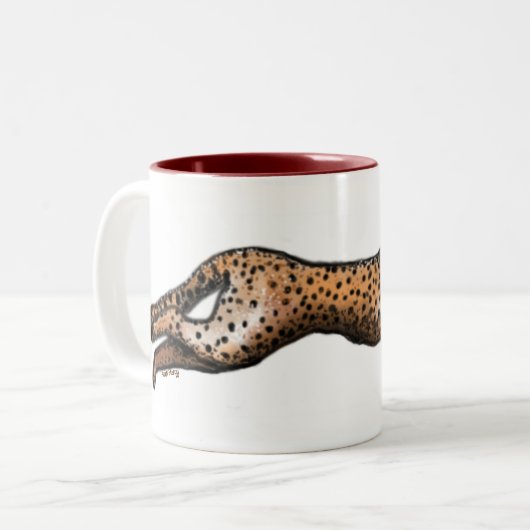 Tasse courante d'art de guépard (Devant gauche)