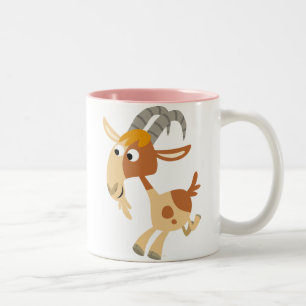 Tasse courante de chèvre de bande dessinée