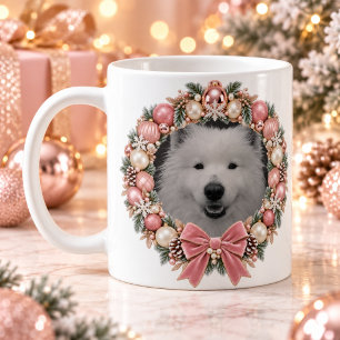 Tasse Couronne de Noël Rose Mug Photo de Compagnon