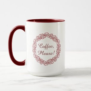 Tasse Couronne Florale Rose Café, S'il Vous Plaî