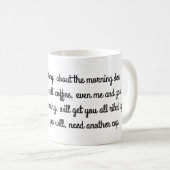 Tasse courte de poème pour le café de matin (Devant droit)