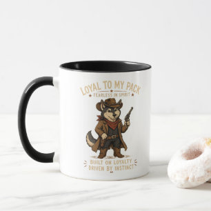 Tasse Cowboy Loup Fidèle à Mon Clan Esprit Occid