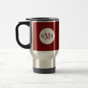 Tasse cramoisie de monogramme de filet