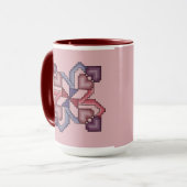 Tasse croisée de carré d'édredon de point de coeur (Devant gauche)