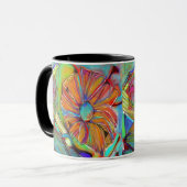 Tasse cubiste abstraite de fleur (Devant gauche)