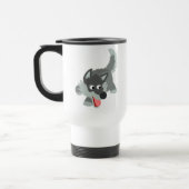 Tasse curieuse mignonne de banlieusard de loup de (Gauche)