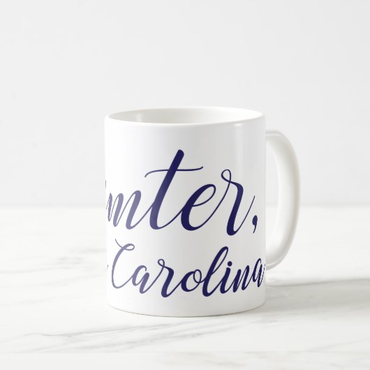Tasse cursive de Sumter (Devant droit)