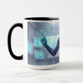 Tasse Cyber Oracle – Fille Anime Techno Futuriste (Gauche)