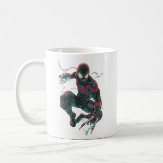 Tasse Cyberpunk Araignée Néon Géométrique Codeur C (Gauche)