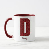 Tasse D Monogramme Pailleté Moderne avec Nom (Gauche)