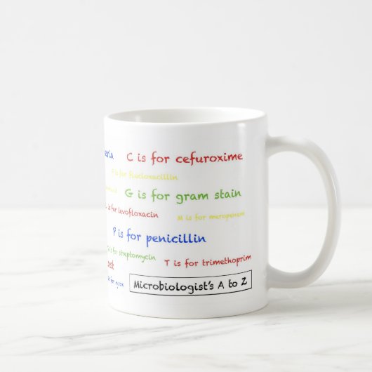 Tasse d'A à du Z du microbiologiste - blanc (Droite)