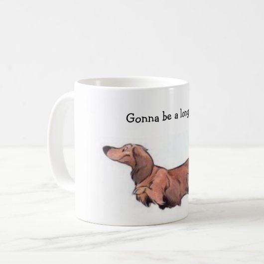 Tasse Dachshund à poils longs (Devant gauche)