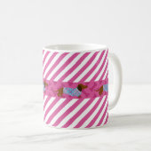 Tasse Dachshund à rayure rose (Devant droit)