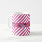 Tasse Dachshund à rayure rose (Devant gauche)