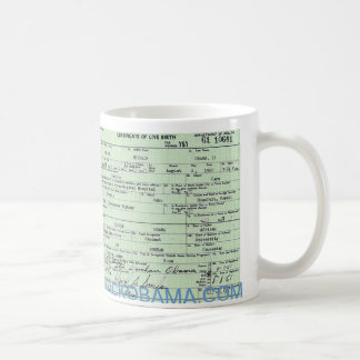 Tasse d'acte de naissance de campagne d'Obama