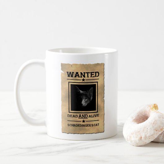 Tasse d'affiche Recherchée du chat de Schroedinger (Avec donut)