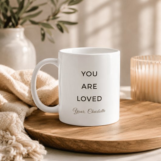 Tasse d'affirmation minimaliste Tu Es Aimé