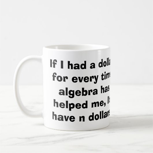 Tasse d'algèbre de maths (Gauche)