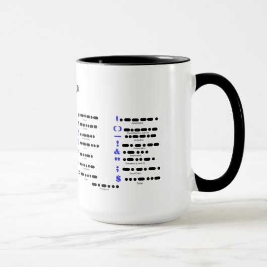 Tasse d'alphabet de code Morse et de diagramme de (Droite)
